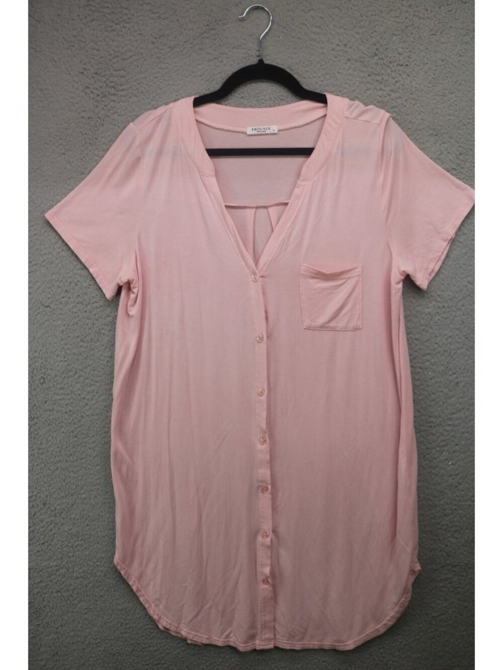 Ekouaer Short Sleeve Button Up Sleepshirt-Size Medium-Soft-Cozy Chic